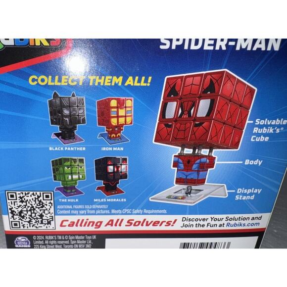 BRAND NEW Rubiks Cube Cubers 3X3 Spider-Man in Box Marvel Spin Master - Picture 4 of 7